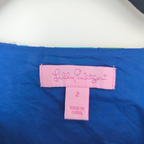 Lilly Pulitzer Penelope Shift Dress in 'Blue Crush Bamboo' - size 2 - Picture 5 of 6